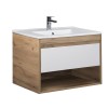 Тумба Oslo 80 Wood з умивальником Su-80 дуб крафт/біла