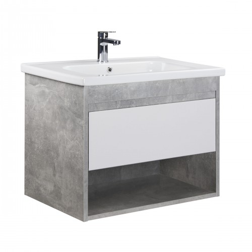 Тумба Oslo 70 Loft с умывальником Ideal 70 бетон/белая