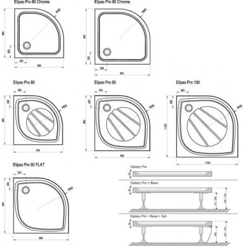 Душовий піддон Ravak ELIPSO PRO 90
