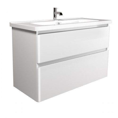 Тумба Палермо 100-U з умивальником ID-100 біла