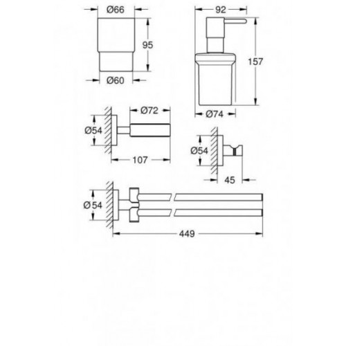 Набор аксессуаров 4 в 1 GROHE ESSENTIALS 40846001