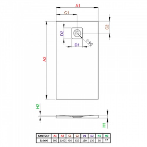 Піддон Kyntos F 210x90 антрацит Radaway (HKF21090-64)