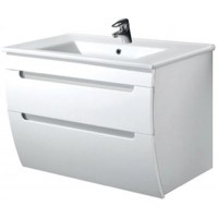 Trend 80-A подвесная тумба в ванную с Creavit умывальником Su-80 белая