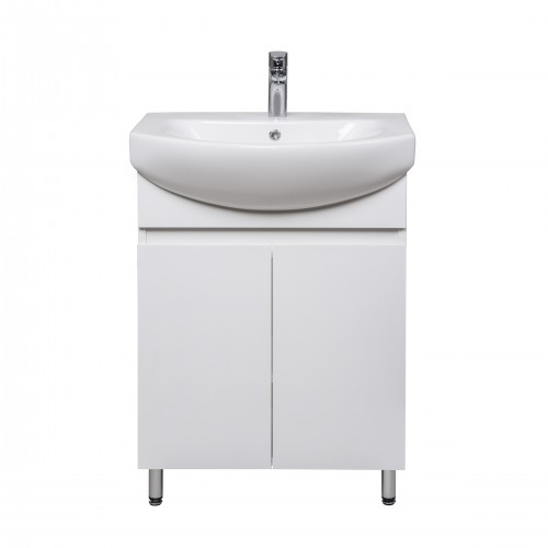 Тумба Фокус 60 з умивальником Runa 60 / Лотос 60 біла