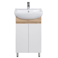 Тумба Oslo 50 Wood с умывальником Arteco 50 дуб крафт/белая