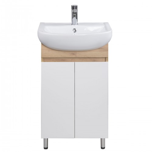 Тумба Oslo 50 Wood з умивальником Arteco 50 дуб крафт/біла
