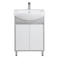 Тумба Oslo 60 Loft с умывальником Runa 60 белая/бетон