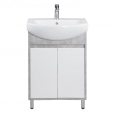 Тумба Oslo 60 Loft з умивальником Runa 60 біла/бетон