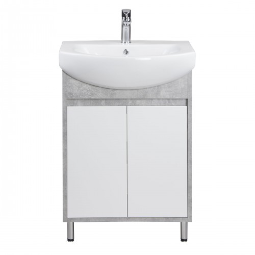 Тумба Oslo 60 Loft з умивальником Runa 60 біла/бетон