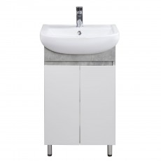 Тумба Oslo 50 Loft з умивальником Arteco 50 бетон-біла