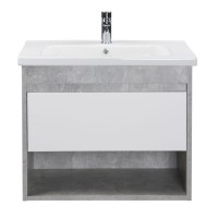 Тумба Oslo 70 Loft з умивальником Ideal 70 бетон/біла