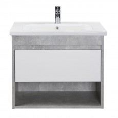 Тумба Oslo 70 Loft з умивальником Ideal 70 бетон/біла