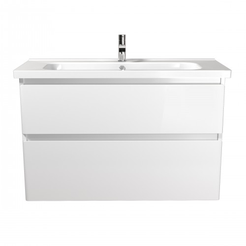 Тумба Палермо 100-U з умивальником ID-100 біла