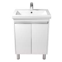  Тумба Сити 60 с умывальником Como 60 белая напольная/подвесная