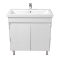 Тумба Сити 80-U с умывальником Cosmopolitan 80 белая напольная/подвесная