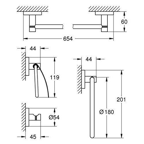 Набор аксессуаров 4 в 1 GROHE ESSENTIALS 40776001