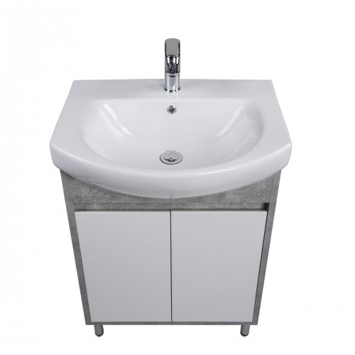 Тумба Oslo 60 Loft з умивальником Runa 60 біла/бетон