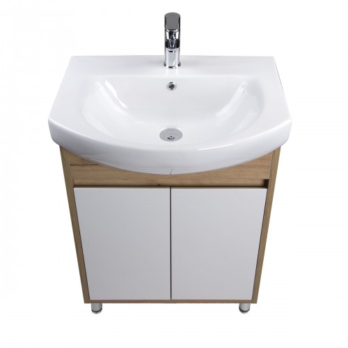 Тумба Oslo 60 Wood з умивальником Runa 60 дуб крафт/біла