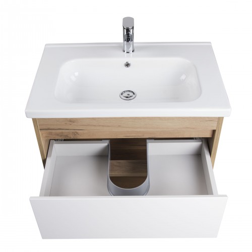 Тумба Oslo 70 Wood з умивальником Ideal 70 дуб крафт/біла