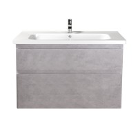 Тумба Палермо 100-U с умывальником ID-100 бетон светлый
