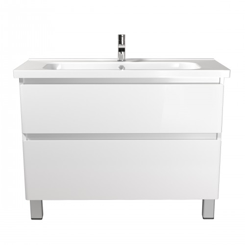 Тумба Палермо 100-U з умивальником ID-100 біла