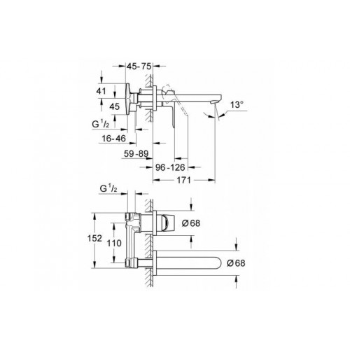 Змішувач для раковини GROHE BAU EDGE 20474000