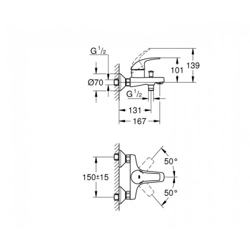 Змішувач для ванни GROHE START CURVE 23768000