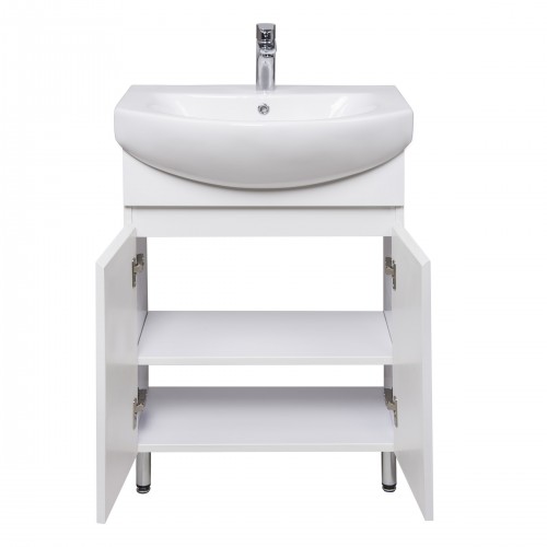 Тумба Фокус 60 з умивальником Runa 60 / Лотос 60 біла