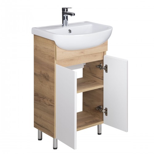 Тумба Oslo 50 Wood з умивальником Arteco 50 дуб крафт/біла