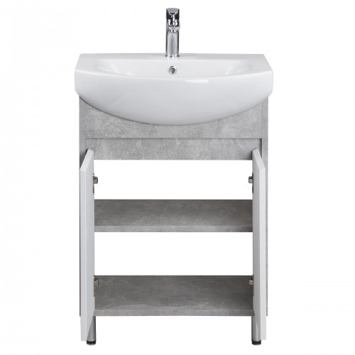 Тумба Oslo 60 Loft з умивальником Runa 60 біла/бетон