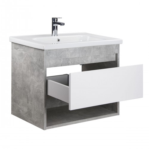 Тумба Oslo 70 Loft с умывальником Ideal 70 бетон/белая