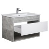 Тумба Oslo 80 Loft з умивальником Su-80 бетон/біла