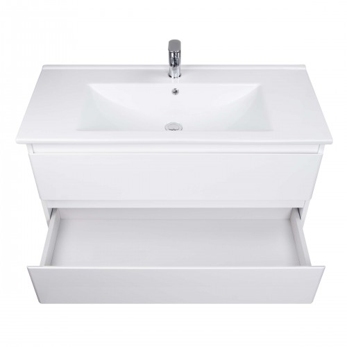 Тумба Сорренто 100-A з умивальником SU-100 біла