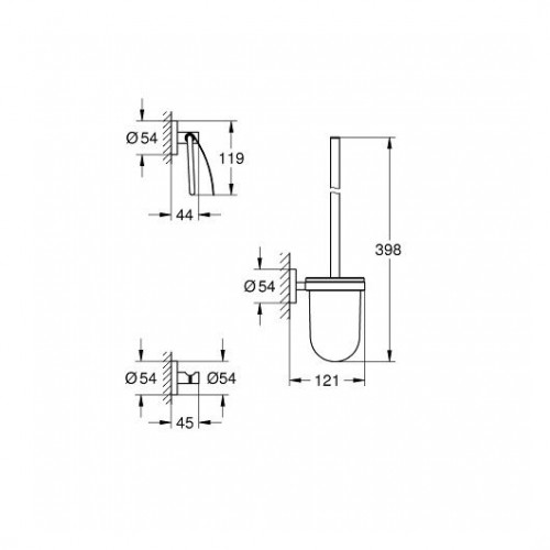 Набор аксессуаров 3 в 1 GROHE ESSENTIALS 40407001