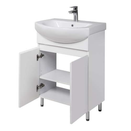 Тумба Фокус 60 з умивальником Runa 60 / Лотос 60 біла