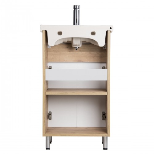 Тумба Oslo 50 Wood з умивальником Arteco 50 дуб крафт/біла