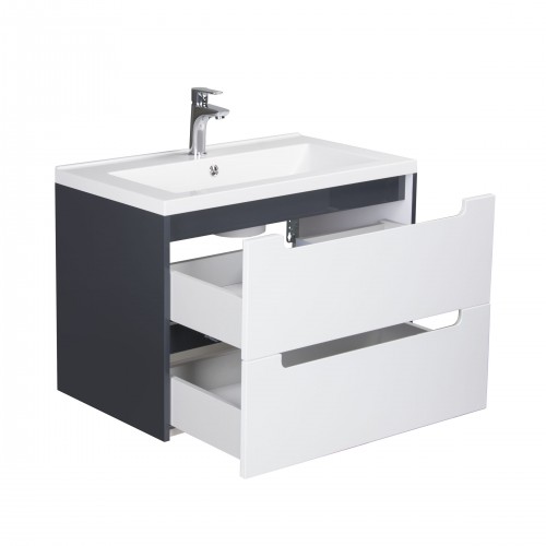 Тумба Paula 60-A с умывальником Cosmopolitan 60 белая/графит