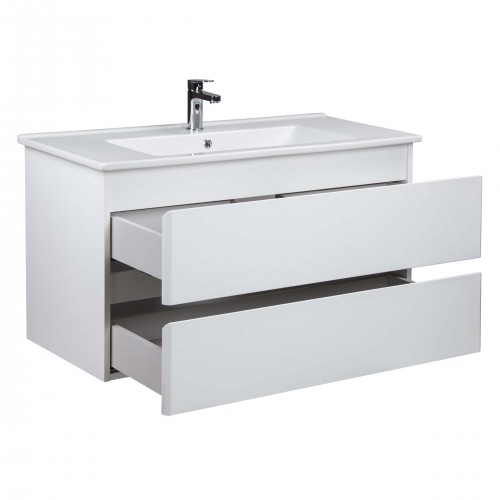 Тумба Сорренто 100-A з умивальником SU-100 біла