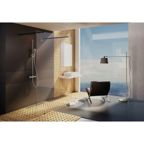 Недвижимая стенка Ravak Walk In Free-140 v.200 Полир. алюм. Transparent 