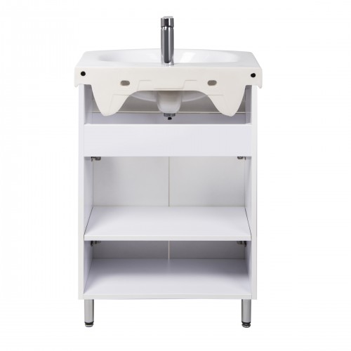 Тумба Фокус 60 з умивальником Runa 60 / Лотос 60 біла