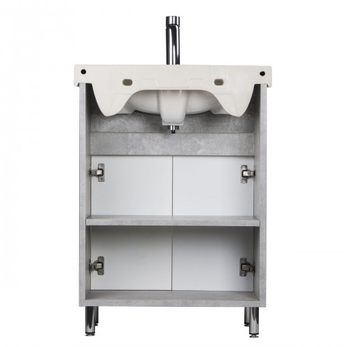 Тумба Oslo 60 Loft з умивальником Runa 60 біла/бетон