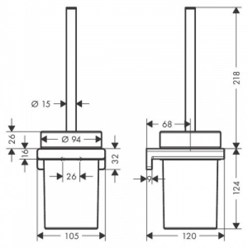 Ершик AddStoris с держателем золото HansGrohe (41752990) Ершик AddStoris с держателем золото HansGrohe (41752990)