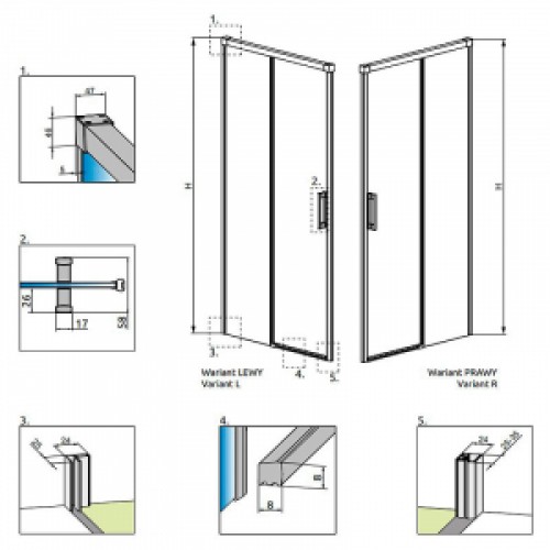 Душові двері Idea DWJ 150 R Radaway (387019-01-01R)