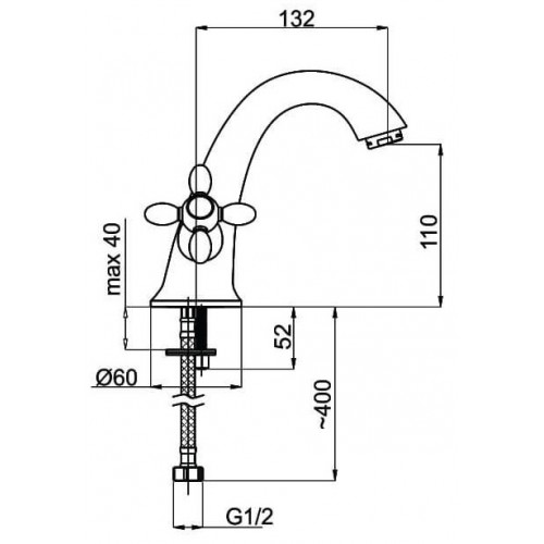 Змішувач для умивальника Rubineta Toscana M20006