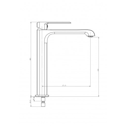Змішувач для умивальника PERLA "Teddy" ВИСОКИЙ ЧОРНИЙ PBZ6113B