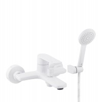 Смеситель для ванны PERLA "Jack" с/акс БЕЛЫЙ PBZ6304W