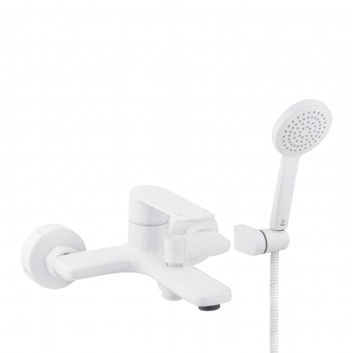 Смеситель для ванны PERLA "Jack" с/акс БЕЛЫЙ PBZ6304W