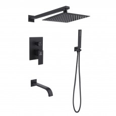 Змішувач для душу PERLA "SMART" вбудований квадрат. ЧОРНИЙ 3 реж PSS7704B