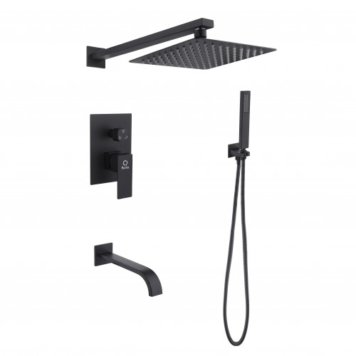 Змішувач для душу PERLA "SMART" вбудований квадрат. ЧОРНИЙ 3 реж PSS7704B