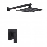Смеситель для душа PERLA "SMART" - встроенный квадрат. ЧЕРНЫЙ PSS7705B